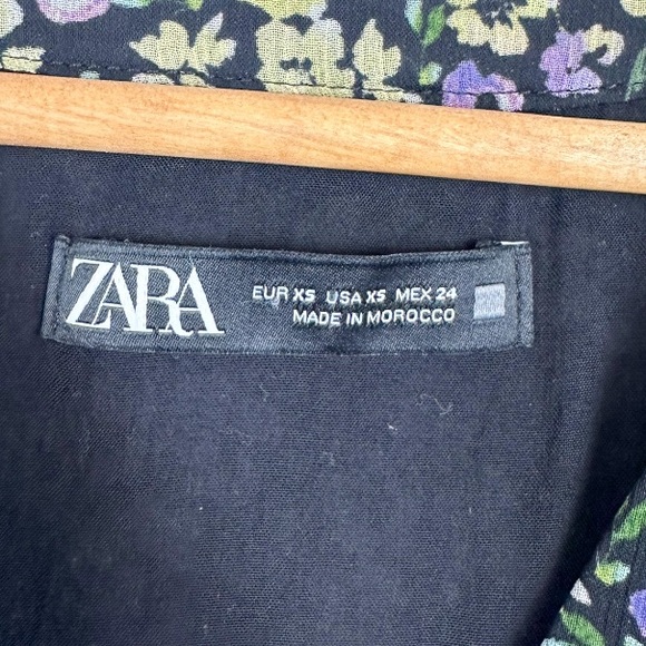 Zara Floral Print Button Down Dress Size XS - Picture 7 of 8